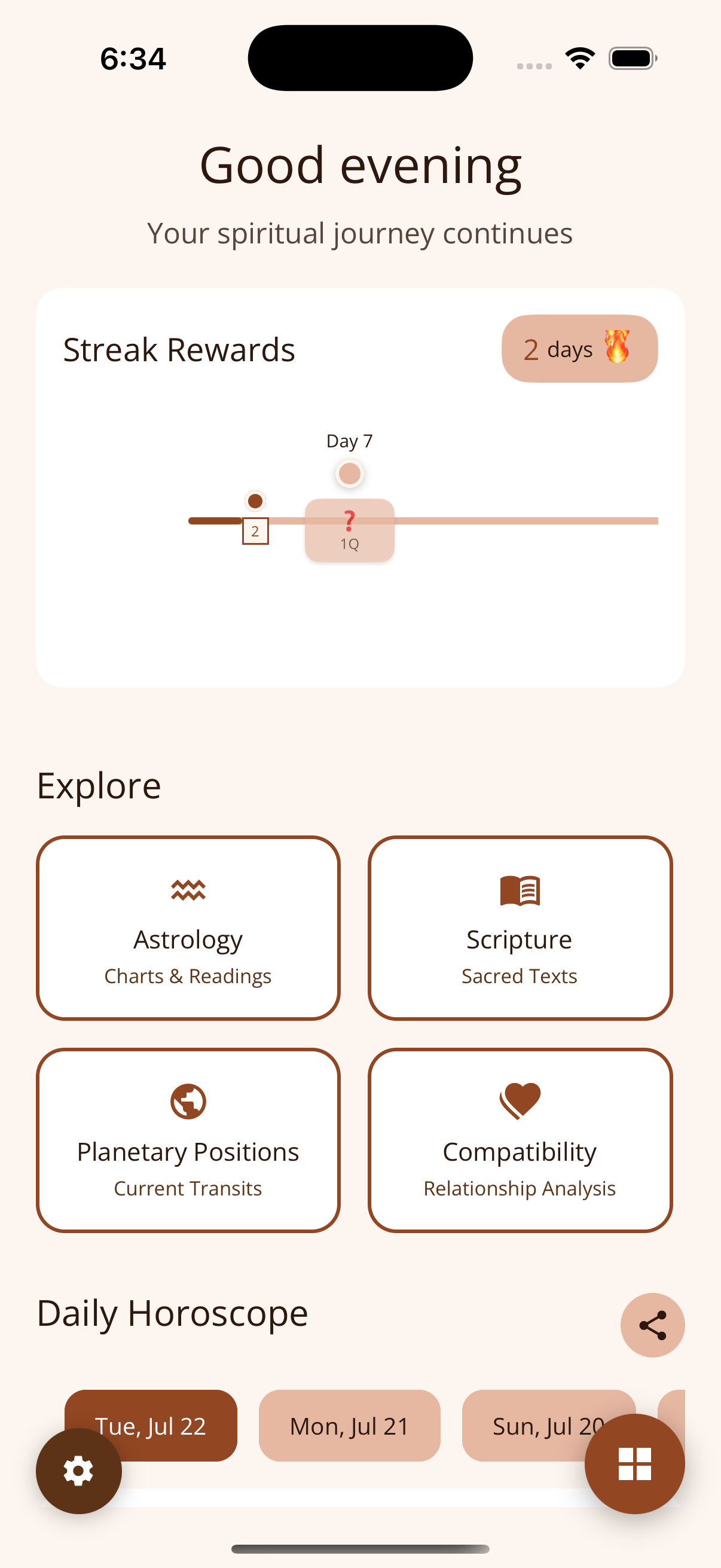 Om.AI Home Screen